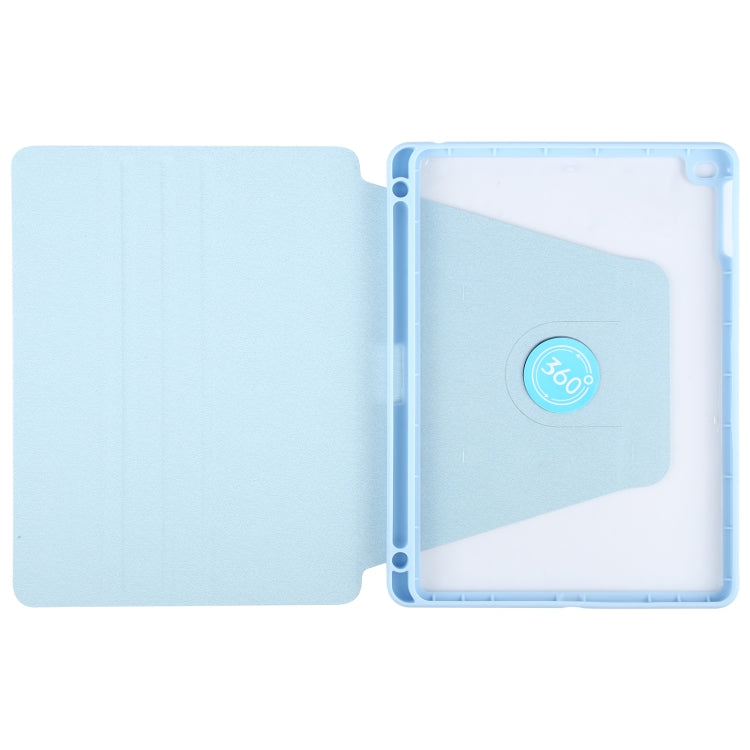 For iPad 9.7 2018 & 2017 / Air / Air2 GEBEI Acrylic TPU 3-folding Rotating Smart Tablet Leather Case withh Pen Slot