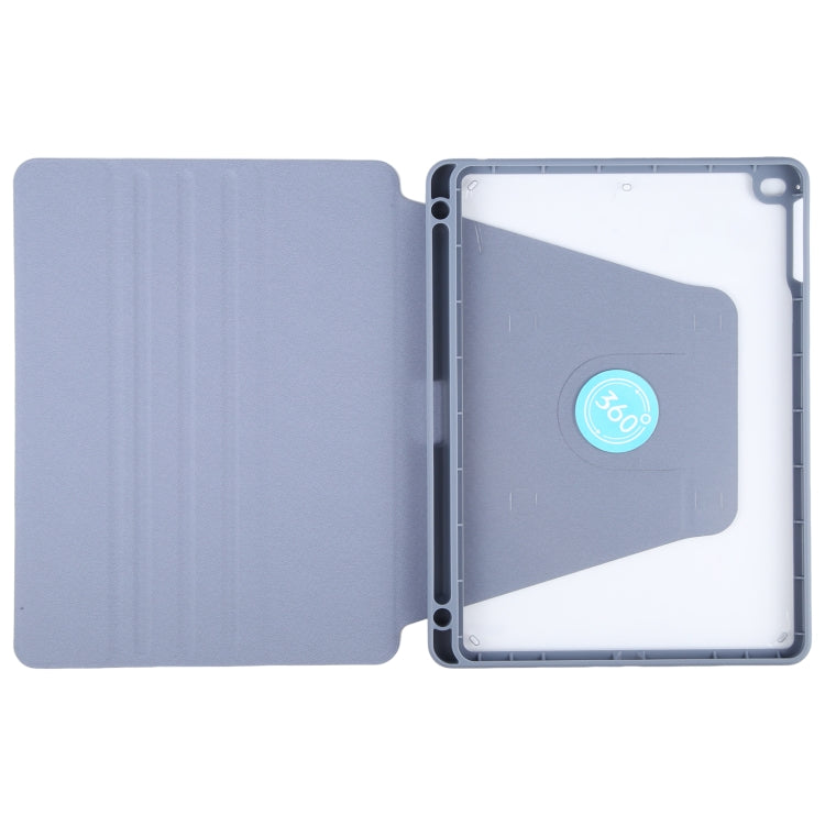 For iPad 9.7 2018 & 2017 / Air / Air2 GEBEI Acrylic TPU 3-folding Rotating Smart Tablet Leather Case withh Pen Slot