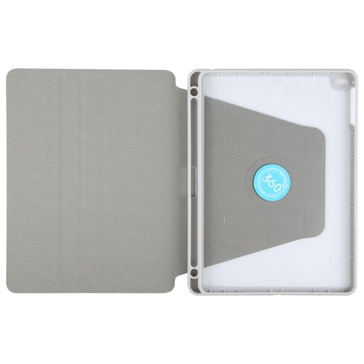 For iPad 9.7 2018 & 2017 / Air / Air2 GEBEI Acrylic TPU 3-folding Rotating Smart Tablet Leather Case withh Pen Slot