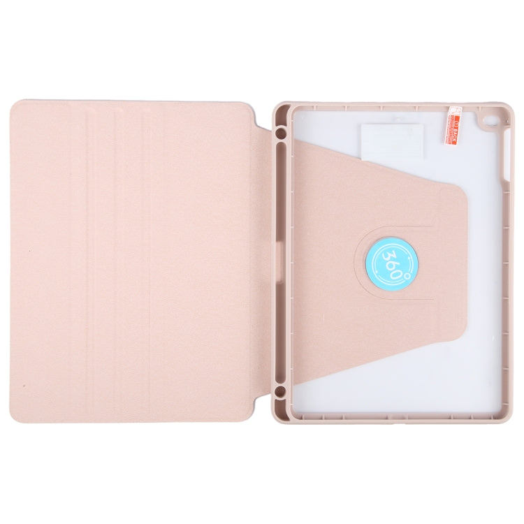 For iPad 9.7 2018 & 2017 / Air / Air2 GEBEI Acrylic TPU 3-folding Rotating Smart Tablet Leather Case withh Pen Slot
