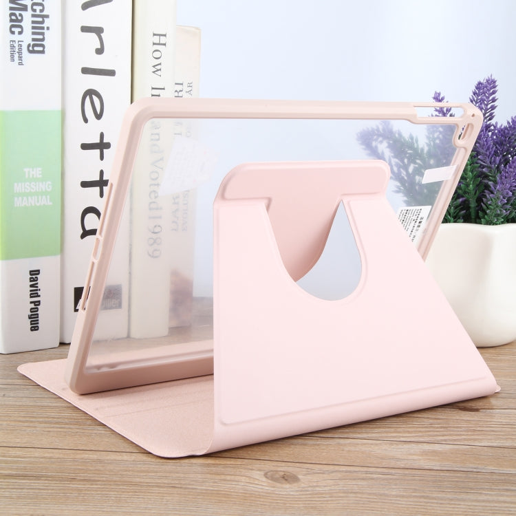 For iPad 9.7 2018 & 2017 / Air / Air2 GEBEI Acrylic TPU 3-folding Rotating Smart Tablet Leather Case withh Pen Slot