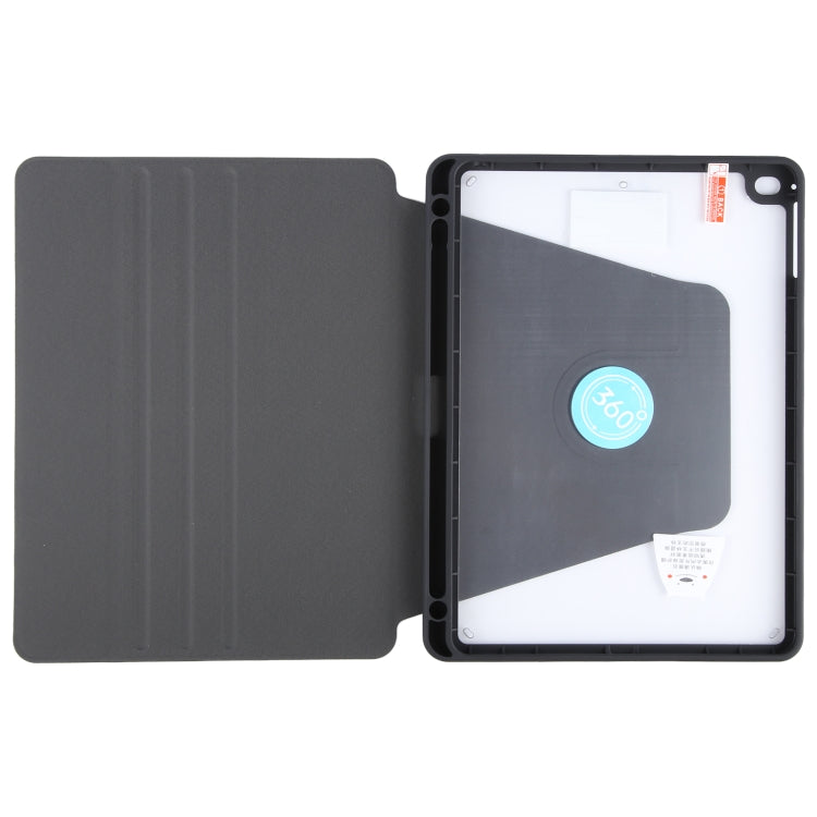 For iPad 9.7 2018 & 2017 / Air / Air2 GEBEI Acrylic TPU 3-folding Rotating Smart Tablet Leather Case withh Pen Slot