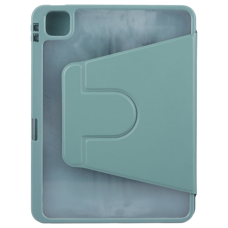 For iPad Air 13 2026 / 2025 / 2024 GEBEI Acrylic TPU 3-folding Rotating Smart Tablet Leather Case withh Pen Slot