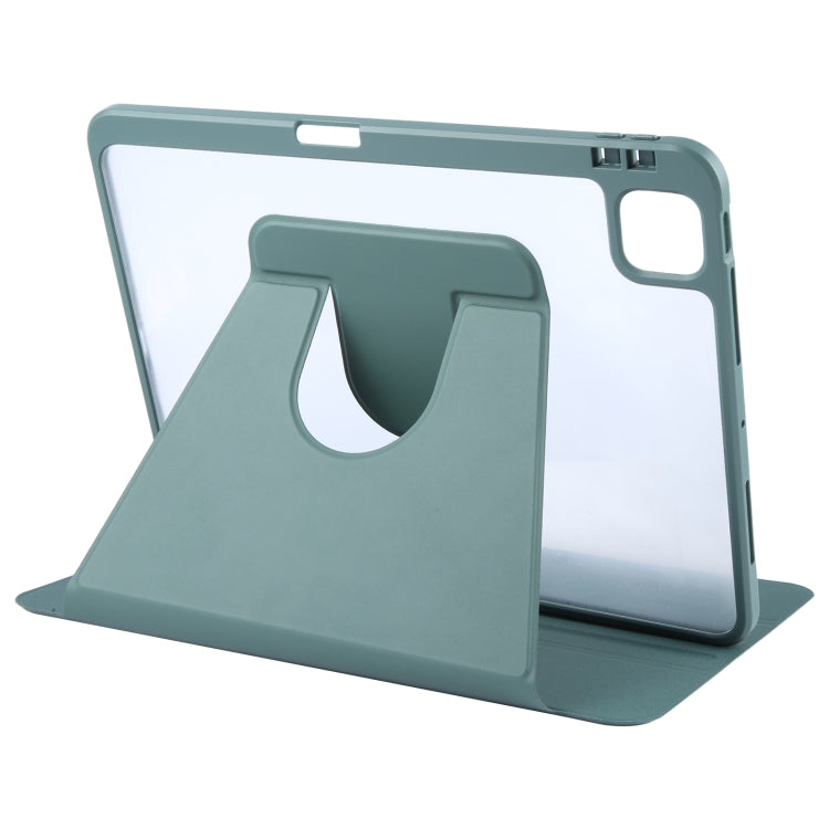 For iPad Air 13 2026 / 2025 / 2024 GEBEI Acrylic TPU 3-folding Rotating Smart Tablet Leather Case withh Pen Slot