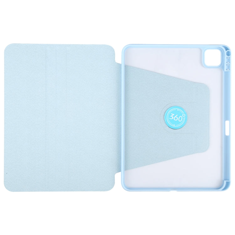 For iPad Air 13 2026 / 2025 / 2024 GEBEI Acrylic TPU 3-folding Rotating Smart Tablet Leather Case withh Pen Slot