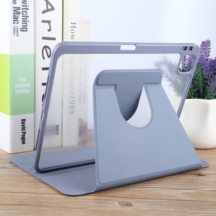 For iPad Air 13 2026 / 2025 / 2024 GEBEI Acrylic TPU 3-folding Rotating Smart Tablet Leather Case withh Pen Slot