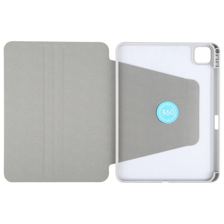 For iPad Air 13 2026 / 2025 / 2024 GEBEI Acrylic TPU 3-folding Rotating Smart Tablet Leather Case withh Pen Slot