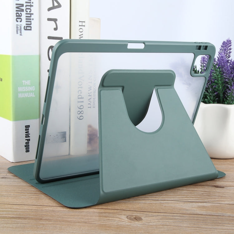 For iPad Pro 12.9 2022 / 2021 / 2020 GEBEI Acrylic TPU 3-folding Rotating Smart Tablet Leather Case withh Pen Slot