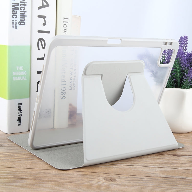 For iPad Pro 12.9 2022 / 2021 / 2020 GEBEI Acrylic TPU 3-folding Rotating Smart Tablet Leather Case withh Pen Slot