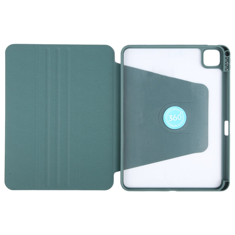 For iPad Pro 13 2025 / 2024 GEBEI Acrylic TPU 3-folding Rotating Smart Tablet Leather Case withh Pen Slot