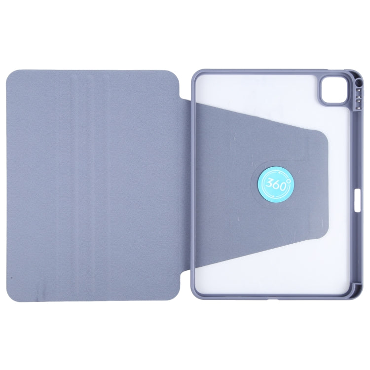 For iPad Pro 13 2025 / 2024 GEBEI Acrylic TPU 3-folding Rotating Smart Tablet Leather Case withh Pen Slot