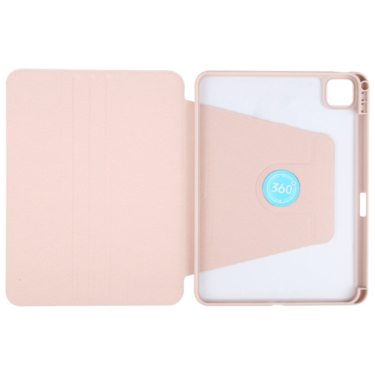 For iPad Pro 13 2025 / 2024 GEBEI Acrylic TPU 3-folding Rotating Smart Tablet Leather Case withh Pen Slot