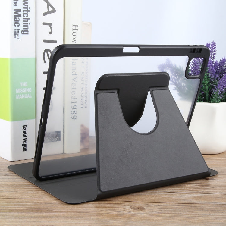 For iPad Pro 13 2025 / 2024 GEBEI Acrylic TPU 3-folding Rotating Smart Tablet Leather Case withh Pen Slot