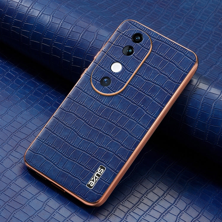 For vivo S19 AZNS Electroplated Frame Crocodile Texture Full Coverage Phone Case