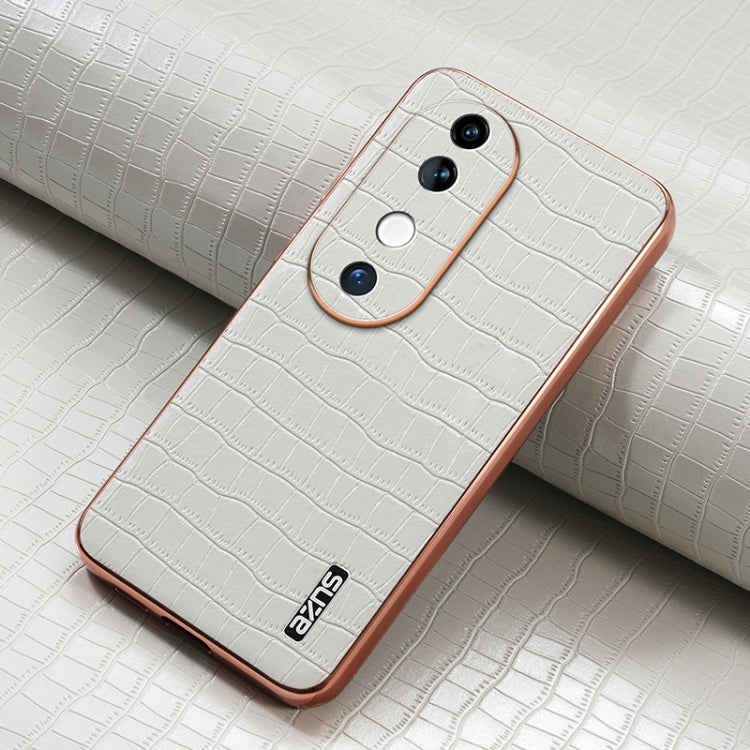 For vivo S19 AZNS Electroplated Frame Crocodile Texture Full Coverage Phone Case