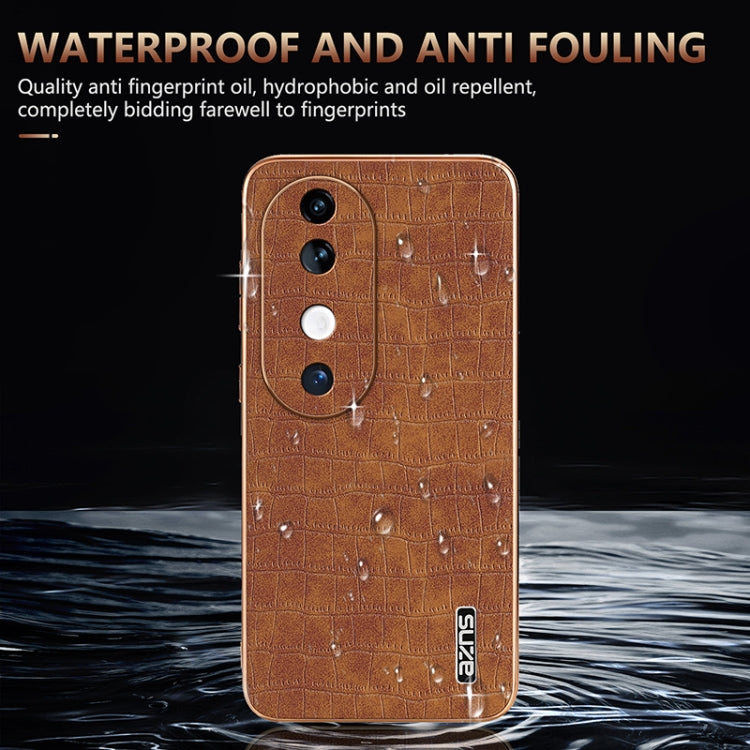 For vivo S19 AZNS Electroplated Frame Crocodile Texture Full Coverage Phone Case