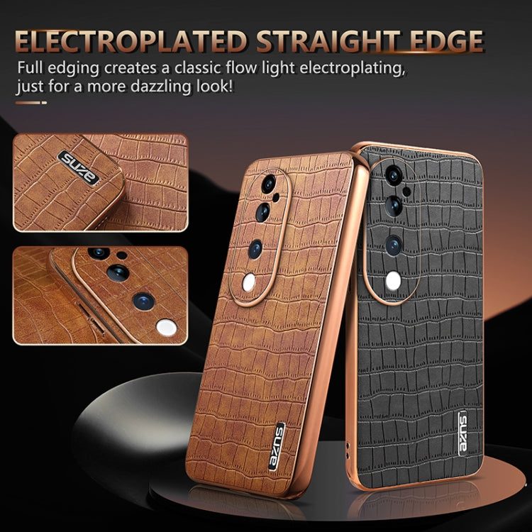 For vivo S19 Pro AZNS Electroplated Frame Crocodile Texture Full Coverage Phone Case