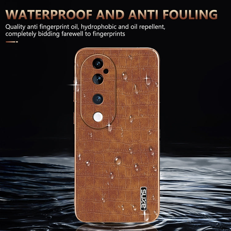 For vivo S19 Pro AZNS Electroplated Frame Crocodile Texture Full Coverage Phone Case