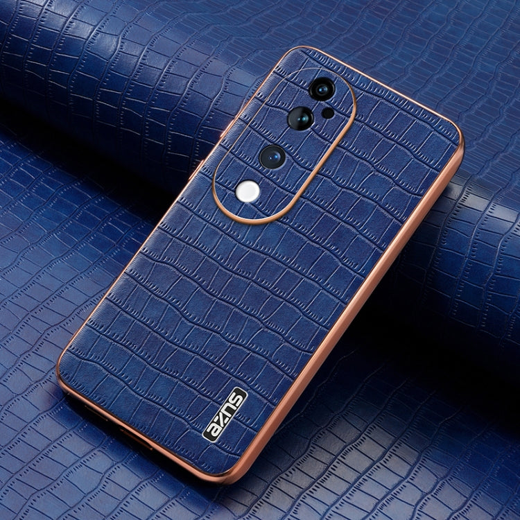 For vivo S19 Pro AZNS Electroplated Frame Crocodile Texture Full Coverage Phone Case
