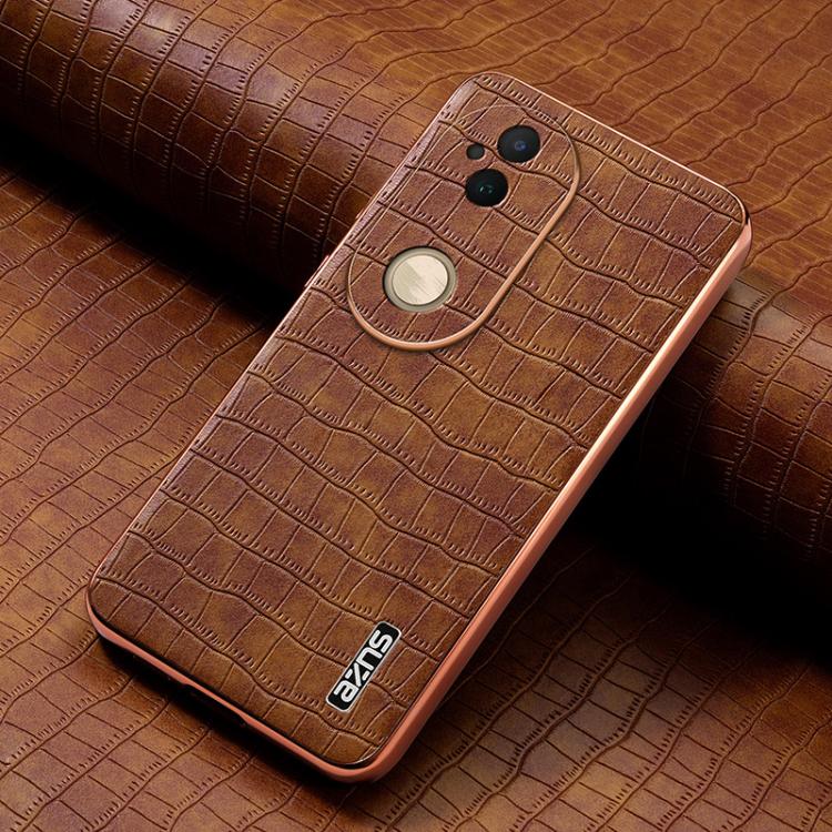 For vivo S20 AZNS Electroplated Frame Crocodile Texture Full Coverage Phone Case