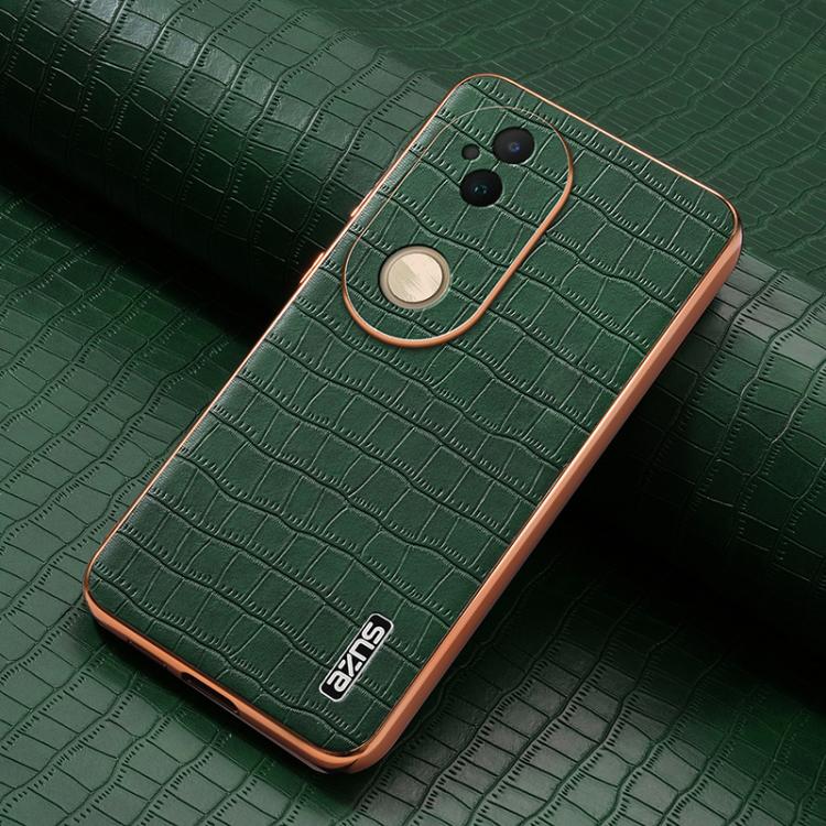 For vivo S20 AZNS Electroplated Frame Crocodile Texture Full Coverage Phone Case