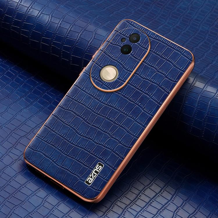 For vivo S20 AZNS Electroplated Frame Crocodile Texture Full Coverage Phone Case