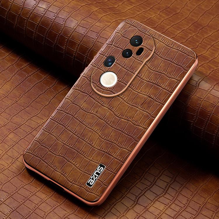 For vivo S20 Pro AZNS Electroplated Frame Crocodile Texture Full Coverage Phone Case