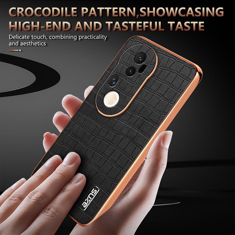 For vivo S20 Pro AZNS Electroplated Frame Crocodile Texture Full Coverage Phone Case