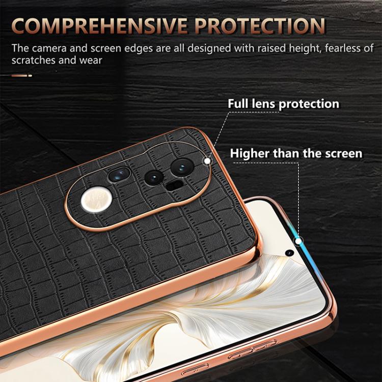 For vivo S20 Pro AZNS Electroplated Frame Crocodile Texture Full Coverage Phone Case