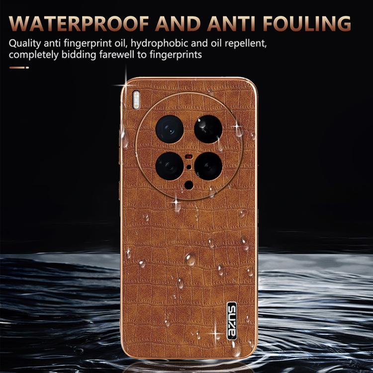 For vivo X200 Ultra AZNS Electroplated Frame Crocodile Texture Full Coverage Phone Case