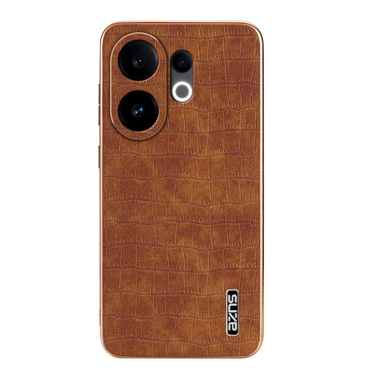 For vivo S30 AZNS Electroplated Frame Crocodile Texture Full Coverage Phone Case
