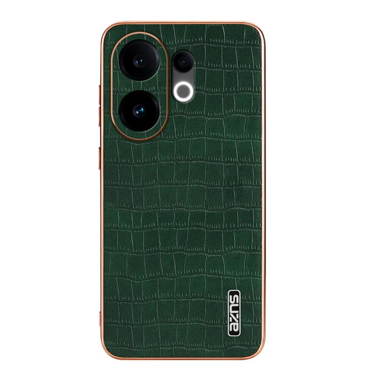 For vivo S30 AZNS Electroplated Frame Crocodile Texture Full Coverage Phone Case
