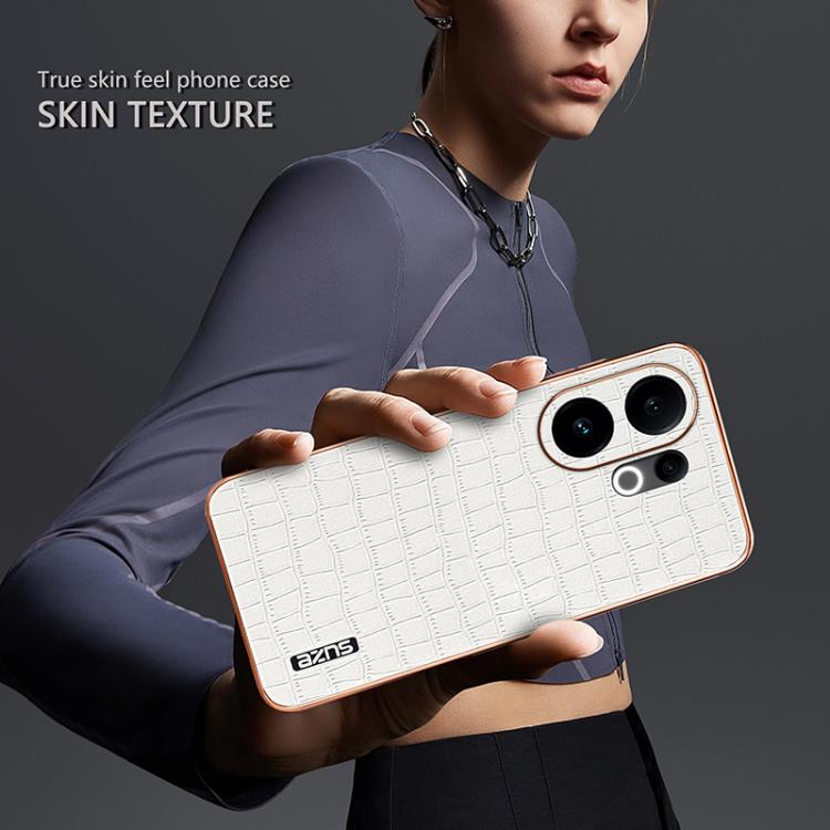 For vivo S30 AZNS Electroplated Frame Crocodile Texture Full Coverage Phone Case