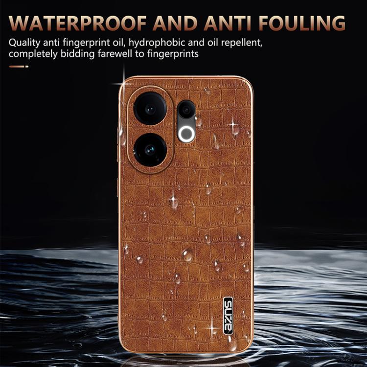 For vivo S30 AZNS Electroplated Frame Crocodile Texture Full Coverage Phone Case
