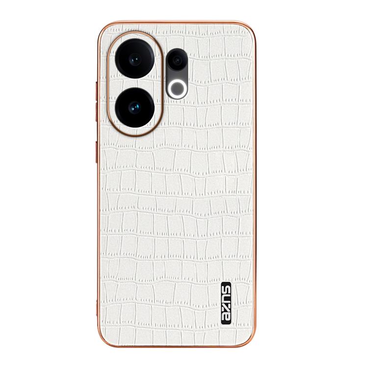 For vivo S30 AZNS Electroplated Frame Crocodile Texture Full Coverage Phone Case