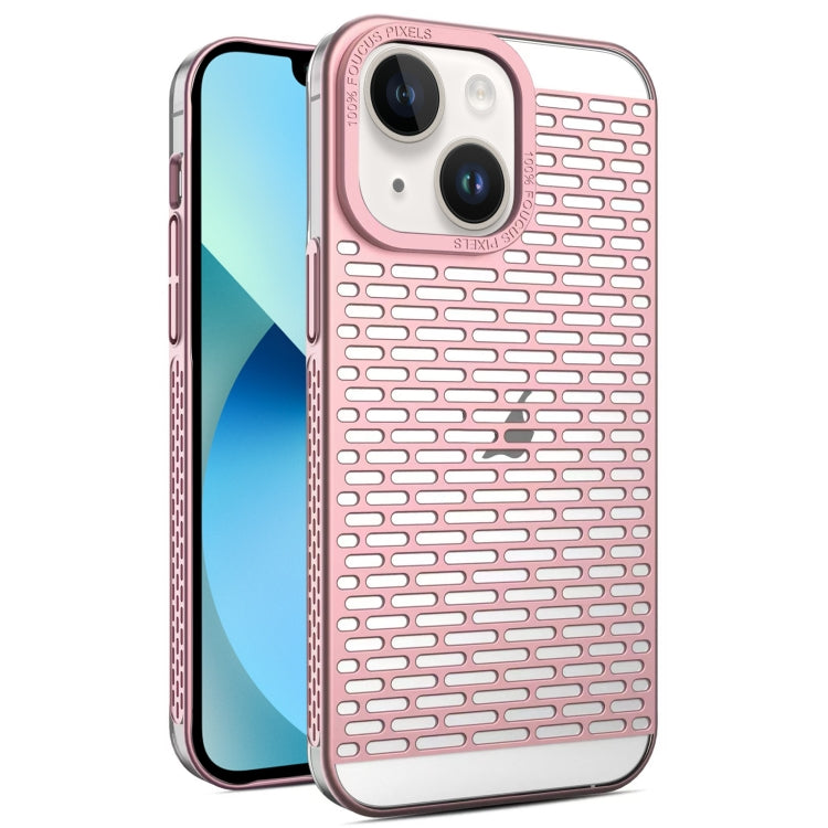 For iPhone 14 / 13 Hollow Matte Electroplated PC Heat Dissipation Phone Case