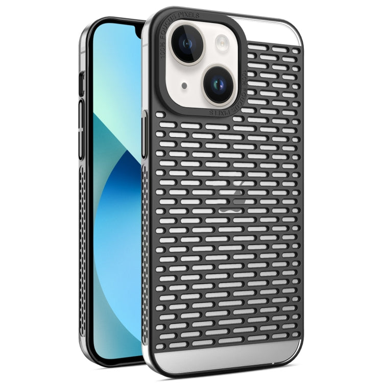 For iPhone 14 / 13 Hollow Matte Electroplated PC Heat Dissipation Phone Case