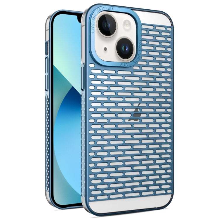For iPhone 14 / 13 Hollow Matte Electroplated PC Heat Dissipation Phone Case