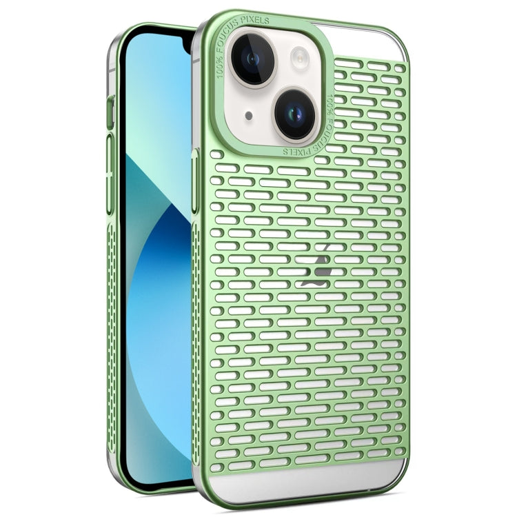 For iPhone 14 / 13 Hollow Matte Electroplated PC Heat Dissipation Phone Case