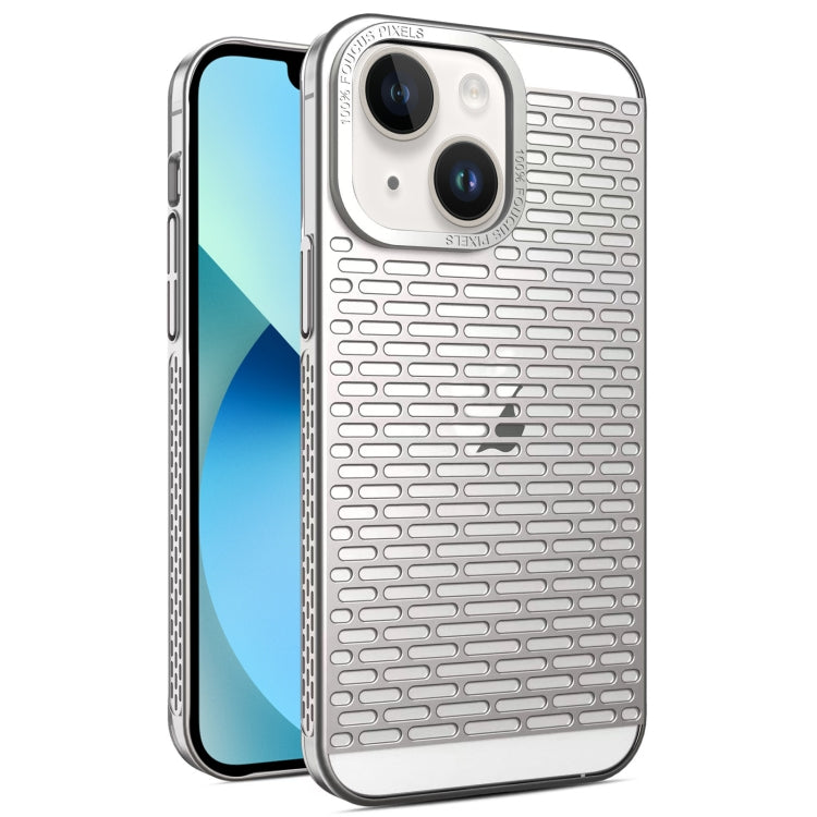 For iPhone 14 / 13 Hollow Matte Electroplated PC Heat Dissipation Phone Case