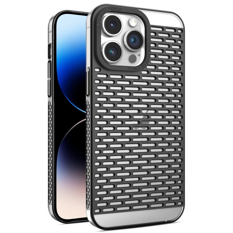For iPhone 14 Pro Hollow Matte Electroplated PC Heat Dissipation Phone Case