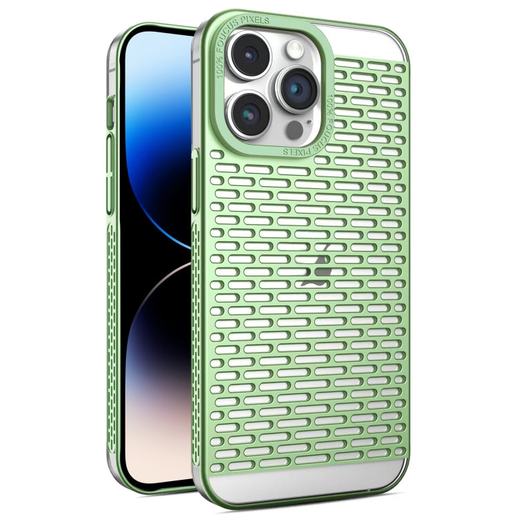 For iPhone 14 Pro Max Hollow Matte Electroplated PC Heat Dissipation Phone Case