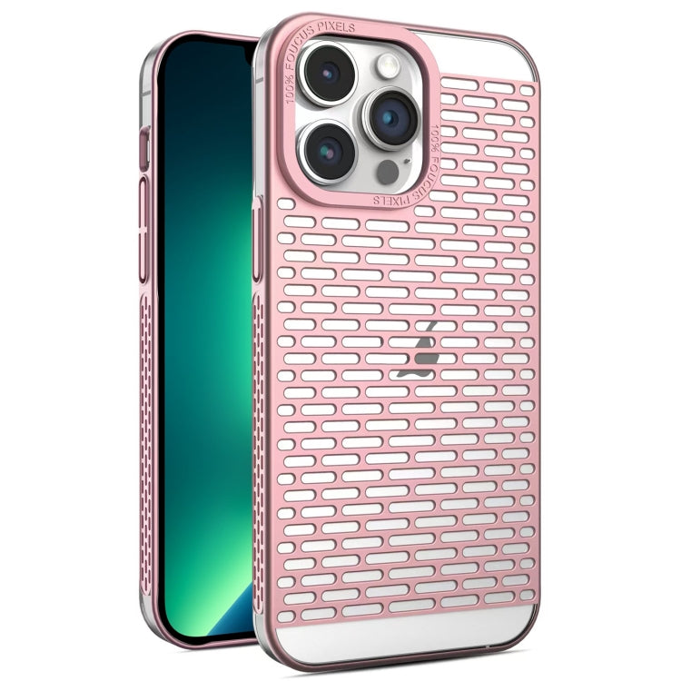 For iPhone 13 Pro Hollow Matte Electroplated PC Heat Dissipation Phone Case