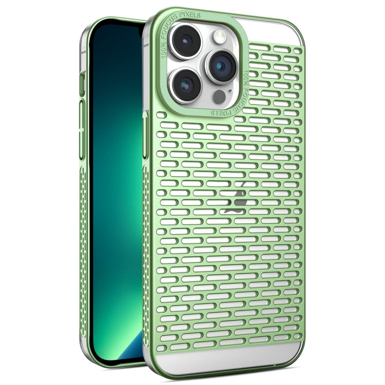For iPhone 13 Pro Hollow Matte Electroplated PC Heat Dissipation Phone Case