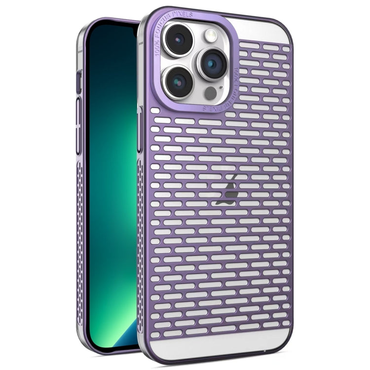 For iPhone 13 Pro Hollow Matte Electroplated PC Heat Dissipation Phone Case