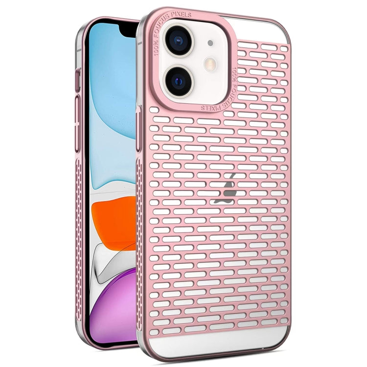 For iPhone 11 Hollow Matte Electroplated PC Heat Dissipation Phone Case