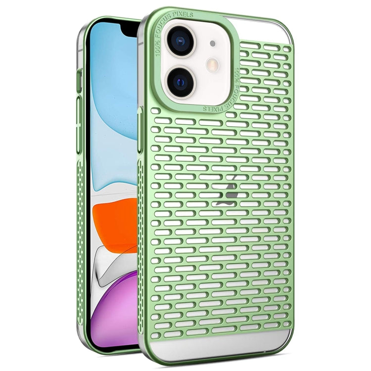 For iPhone 11 Hollow Matte Electroplated PC Heat Dissipation Phone Case
