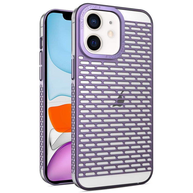 For iPhone 11 Hollow Matte Electroplated PC Heat Dissipation Phone Case