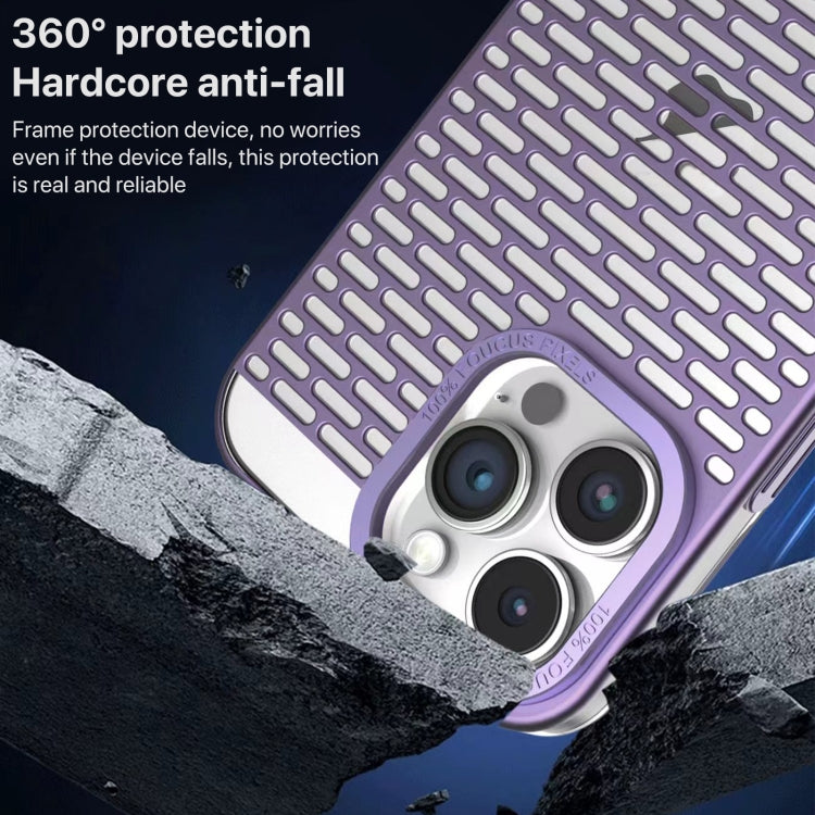For iPhone 11 Hollow Matte Electroplated PC Heat Dissipation Phone Case