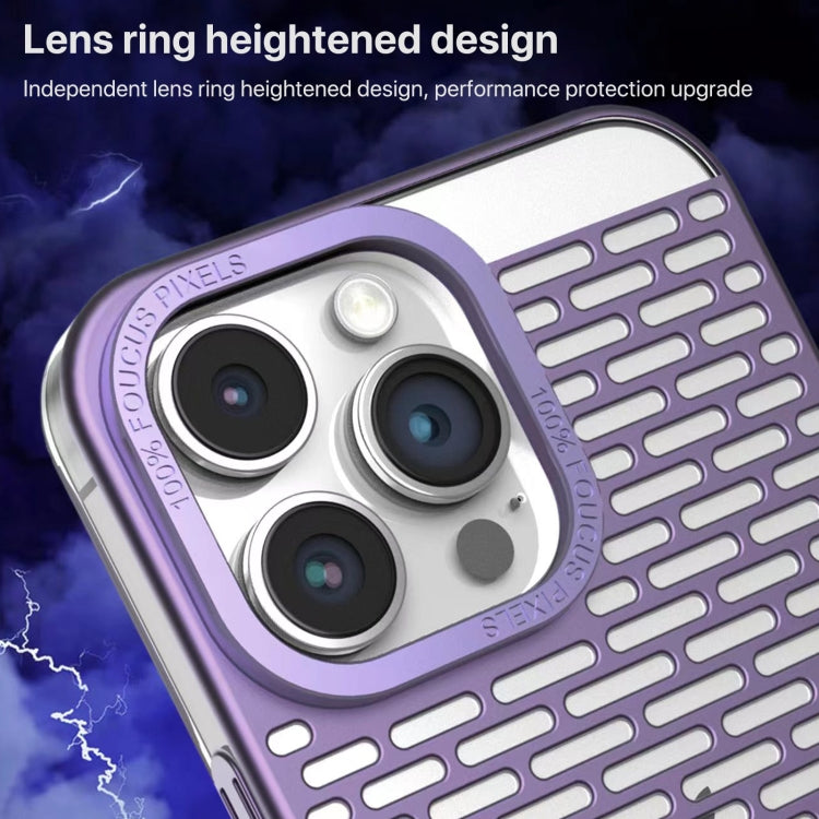 For iPhone 12 Pro Max Hollow Matte Electroplated PC Heat Dissipation Phone Case